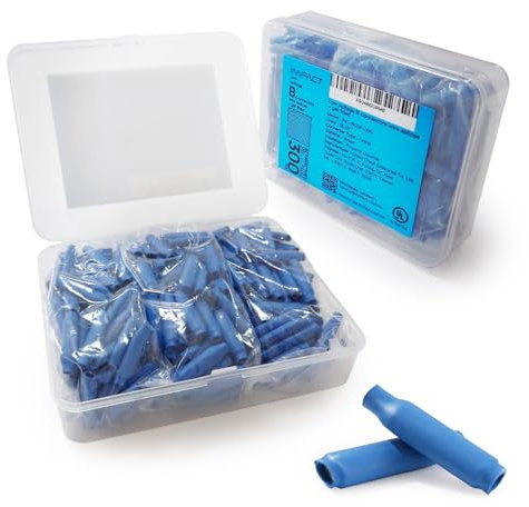 Innfact Low Voltage B Connectors Wire Splices Gel Filled, Waterproof Electrical Wire Crimp Bean Type Cable Connector for Outdoor Telephone Phone Security Lighting - Blue 300 pcs
