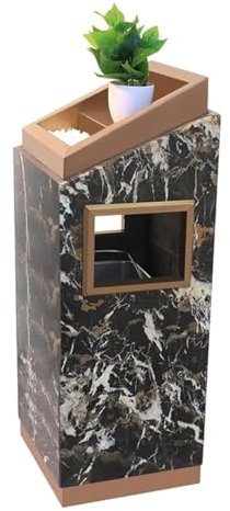 Papelera Exterior Cubo de Basura Lobby Cenicero Con Forma De Cubo De Basura Y Columna De Cenizas, Cubo Interior Extraíble, Cenicero De Pie, Papelera Para Colillas De Cigarrillos Bote de Basura Comerci