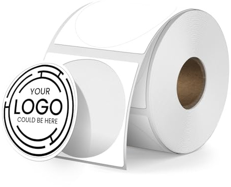 YIKIADA Lot de 300 etiquetas térmicas redondas de vinilo adhesivas blancas - 30 mm - Adhesivos impermeables - Compatibles con M110/M220