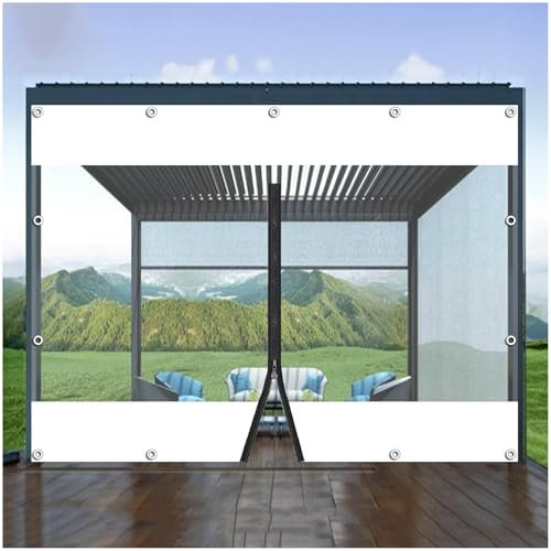 Planen Vorhänge Für Außen, Durchsichtige Pavillon-seitenwände Mit Pvc-plane Und Reißverschluss, Transparente Pergola/carport-seitenvorhänge, Wasserdichte Planen Seitenwände,WxH-1x2.2m/3.3*7.2ft