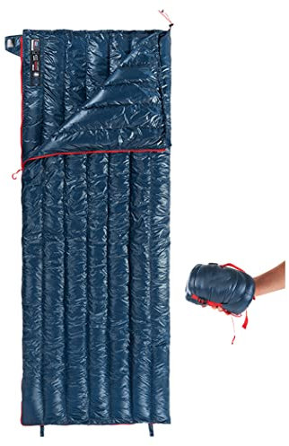 Schlafsack, Daunenschlafsack for Erwachsene, 800 FP Gänsedaunen, ultraleichter, wasserdichter Rucksack-Schlafsack mit Kompressionssack for kaltes Winterwetter