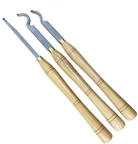 Wood Turning Chisel Set, Carbide Tipped Working Lathe Tools Combo Set Include Finisher Rougher Detailer for Pen Bowl Making(3 Pieces)