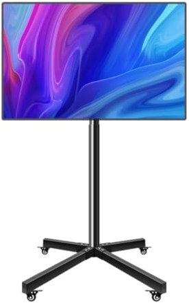 Soporte universal de TV con ruedas para pantalla de 14 y 42 pulgadas, soporta hasta 66 libras, carrito de TV móvil para televisores al aire libre, soportes de televisión con soporte para monitor y