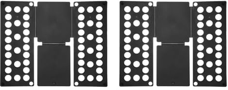 sourcing map Lot de 2 planches pliantes en plastique pour chemises et vêtements, organiseurs de t-shirts pliables pour placard, armoire, tiroir, rangement facile des vêtements (noir, 48 x 40 cm)