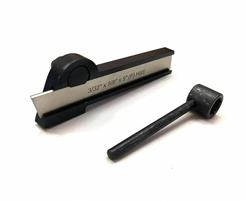 LATHE CUT OFF PARTING TOOL HOLDER: 3/8x 7/8x 5 + HSS BLADE: 3/32”x 5/8”x 5”-Amz453