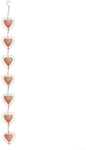 Zilimontt Cadena de lluvia decorativa de metal de cobre con función de agua de repuesto con timbre de viento para patio al aire libre, pabellón, techo, canalón, sistema de drenaje (amor)