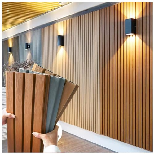 Wooden Outdoor Privacy Fence Panel - Freestanding Slatted Decorative Screen for Gates & Balconies - Splicable Garden Fencing (Gray, 22x120 cm)