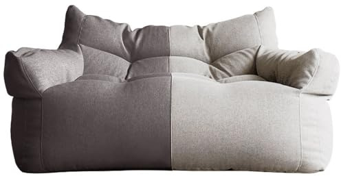SXBCyan Poltrona A Sacco In Cotone E Lino, Fodera For Divano A A 2 Posti, Senza Imbottitura, Seduta Da Pavimento, A, Pouf, Chaise Longue, Reclinabile, Mobili Struttura(Beige light gray)
