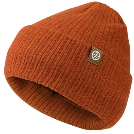 AYPOW Mössa för flickor pojkar vinter 0-7 år, varm stickad mössa baby småbarn stickade mössor mjuk termisk fleece vindtät mössa för utomhus skidåkning, Brun, S