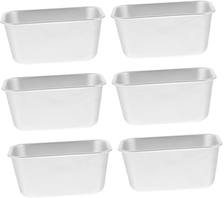 Gatuida 6 pièces Moule à Cake Rectangulaire Antiadhésif Moules pour Four Cuisson Uniforme et Rapide Léger et Facile à Démouler Ustensiles de Pâtisserie Polyvalents
