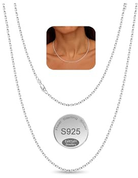 ZHESHY 925 Sterling Silver Necklaces for Women Silver Chains for Women Men