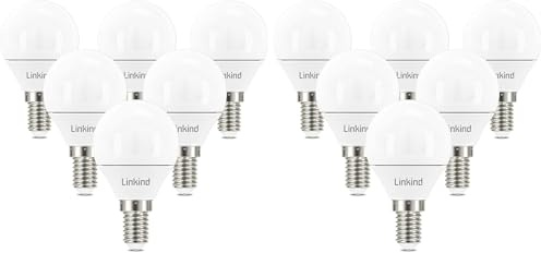 Linkind E14 LED Golf Ball Lampe 4.9W, Ersetzt 40 Watt, 470Lm 3000K Warmweiß G45/P45 Birne E14 Energiesparlampe in Tropfenform, nicht Dimmbar, 220-240V, 6 Stück (Packung mit 2)