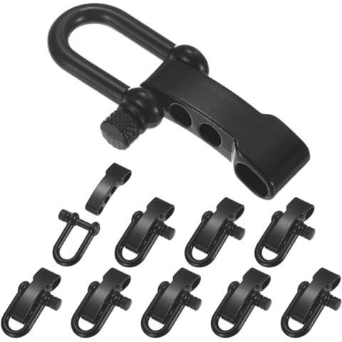 Hipzeepo Hebilla de Grillete Ajustable para Pulsera de Paracord: Ideal para Supervivencia Al Aire Libre, Acampada y Senderismo (Paquete de 10)