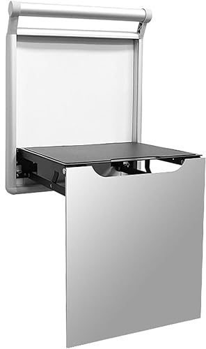 NIUSABOU Taburete de Silla montado en la Pared, Plata Plegable montada en la Pared del Banco Zapato Ahorro de Espacio for el Pasillo Entrada