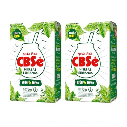 Pack 2 Yerba Mate Hierbas Serranas CBSe 500 g, Yerba Mate Argentina con Mezcla de Hierbas, Infusión Tradicional para Mate, Tereré y Uso Diario, Total 1 kg