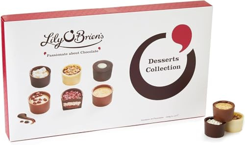 Lily O'Brien's Desserts Collection 210g – Luxury Assorted Milk, Dark & White Chocolates, Dessert Inspired Chocolate Gift Box, 16 Chocolates, Premium Chocolate Selection, Suitable for Vegetarians