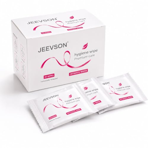 Jeevson Individually Wrapped Flushable Intimate Wipes-Excellent for Travel (1 box)