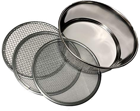 Joshua Roth 6103M 8 Diameter Stainless Steel Soil Sieve 4 PC Set