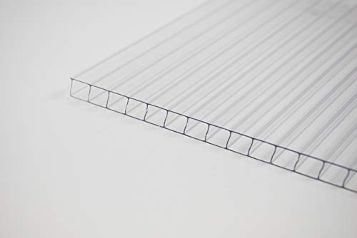 Stegplatte 10mm aus Polycarbonat, klar, Steg 2 Fach, 10-10 - Zuschnitt möglich! 2100mm x 4500mm (B x T)