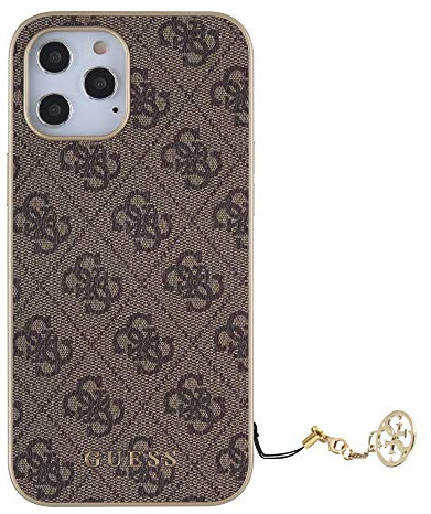 Guess 4G Charms Hard Case Hülle für Apple iPhone 12/12 Pro (6.1) - Braun