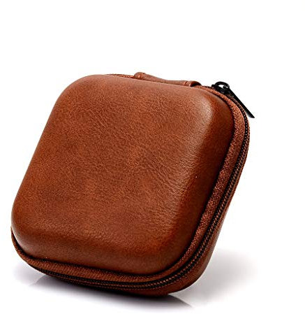 Luosh Custodia in Pelle per Cuffie, Auricolari e Cavo Dati USB - Mini Custodia con Cerniera