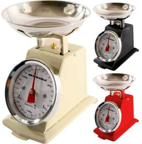 5KG BLACK TRADITION KITCHEN WEIGHING SCALES METAL BAKING COOKING MECHANICAL FOOD NEW