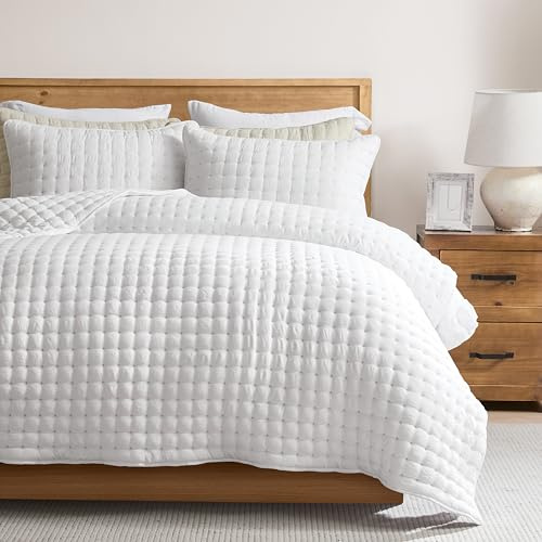 WDCOZY Juego de Ropa de Cama de tamaño Queen con Fundas de Almohada, Colcha Ligera y Suave, Manta Acolchada Fina, para Todas Las Estaciones, Verano y Primavera, 3 Piezas, 90 x 90 Pulgadas