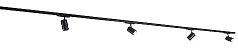 QAZQA - Modern Modernes 3-Phasen-Schienensystem Komplettset I Spotlight I Deckenspot I Deckenstrahler I Strahler mit 4-flammig Spotbalken schwarzen Spot I Spotlight I Deckenspot I Deckenstrahler I Str