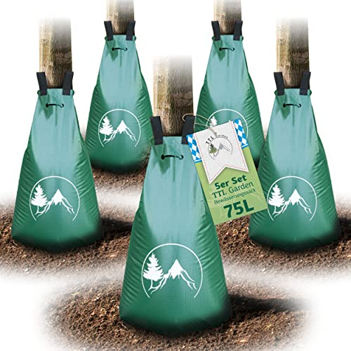 TTL GARDEN 5x 75L Baum Bewässerungssack - 400g/m² PVC robust & UV-stabil