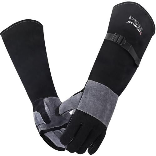 ARCCAPTAIN 24 inches Leather Welding Gloves - Bite Proof Animal Handling, Heat/Fire Resistant for Reptile, Dog, Falcon, Stick, Mig, Forge, Grill, Fireplace