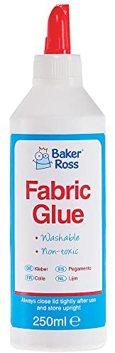 Baker Ross FX812 Fabric Glue - 250ml Bottle, Fabric Glue for Crafts
