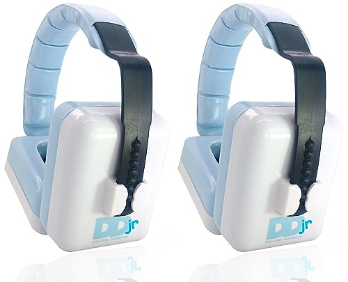 Decibel Defense Jr. - Highest Rated 28 dB NRR Kids Hearing Protection Earmuffs for Infants, Babies & Toddlers - Perfect for School, Concerts, Fireworks, Airplane,Travel, Autism - BLUE - 2 Pack