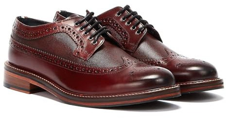 Ben Sherman Archie Brogue Mens Burgundy Shoes-UK 8 / EU 42
