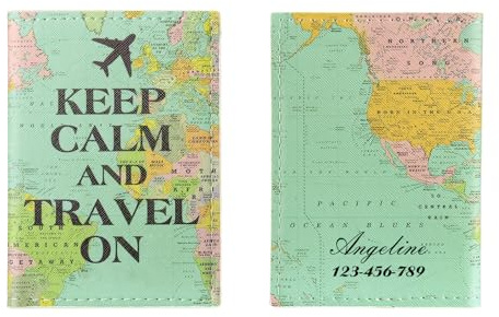 Jeweidea Reisepasshülle für Damen Herren Personalisiert Namen Passport Hülle Reisepass Tasche Travel Organizer Kreditkarten Ausweis Reisedokumententasche Reise zubehör