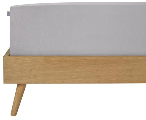 Schiesser Premium Spannbettlaken Flexi | 95|5 Wohlfühlformel | aus nachhaltiger Produktion | für Matratzen 180x200cm bis 200x220cm | Matratzenhöhe bis 30cm | Hellgrau