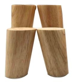 4 Stück Möbelfüße Holz, Massivholz Konisch Schräg Ersatz Tischbeine, für Stühle Schrank Sofa Bett Couch, mit Montageplatten, Schrauben und Filzgleiter (25cm,Tilt leg)