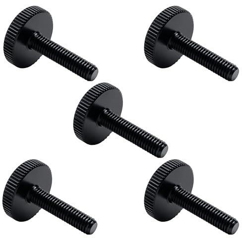 PrecisionGeek® M3 × 15 mm Rändelschrauben DIN 653 – Aluminium schwarz eloxiert – Flachkopf – Daumenschrauben für Metall, Holz, Acryl, Maschinen & Gehäusebau – Set mit 5 Stück