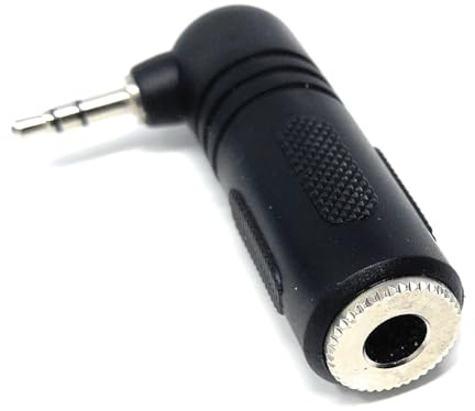 DRUT 1 câble jack stéréo coudé 3,5 mm vers 6,35 mm vers adaptateur auxiliaire (noir)