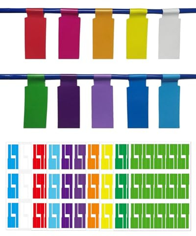 ZAMXHUG Kabeletiketten, 300 Pcs Selbstklebend Kabelbeschriftung,Kabel Beschriftung Ettiketten Selbstklebend Wasserdich Reißfest Kabelbeschriftung, 10 Farben 10 Blatt