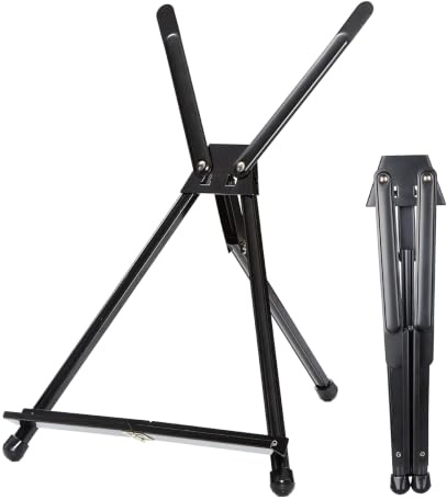 MEEDEN Tabletop Easels, Metal Easel Stand for Painting & Display, Aluminum Desktop Art Painting Easel, Foldable Portable Paint Easel Tripod Stand for Canvas, Paintings, Photos, Books, Signs