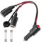 GUNGY Toma Mechero Coche 12V/24V Enchufe Mechero Coche con Interruptor 20cm 20 AWG Cable de Extensión 1 a 2 Distribuidor de Encendedor de Cigarrillos con Fusible 15A