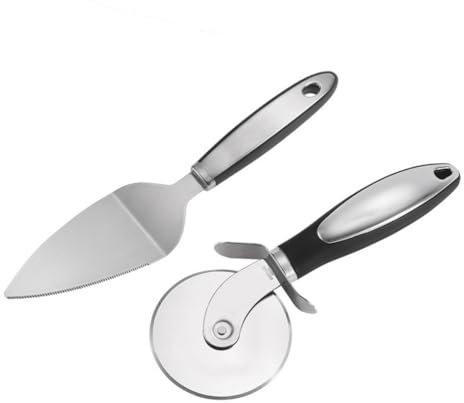 SECFOU 1set Acciaio Inossidabile Per Tagliare Pizza e Torte Include Spatola e Ruota Per Pizze Utensili Da Cucina Pratici e Resistenti Lavabili Lavastoviglie