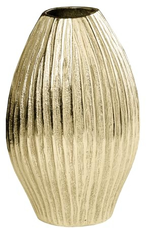 Riess Ambiente Moderne Vase Elegance - 35cm - Gold antik - Metall Hammerschlag Design