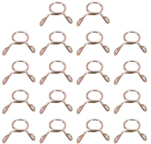 sourcing map Fuel Line Hose Clips, 18Pcs 7mm ID 8.3mm Max. ID 65Mn Steel Water Pipe Air Tubing Spring Hose Clamps for Motorcycle Scooter ATV