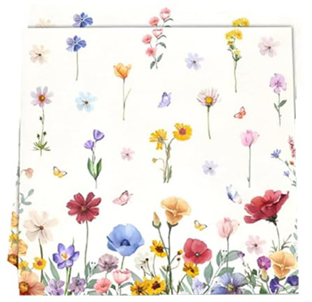 40 Stück Servietten Blumen