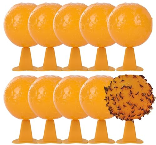 Balle de piège à Mouche 10pcs 3,27 Pouces de Mouche à Mouche étanche à la Mode de Soleil avec Un attracteur adhésif pour Le marché du Jardin d'Orchard