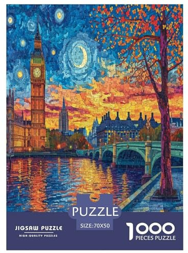 Londres Tower Bridge Puzzles 1000 Pièces Cadeau Unique Jeu Éduchatif Défi Jouet À De Qualité Supérieure Peinture Art pour Adultes Et Enfants 70x50cm/1000pcs