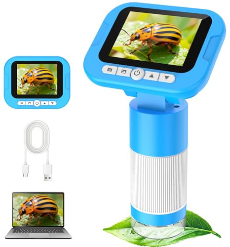 FINIBO Digitales Mikroskop für Kinder 1000X, 2,4″ Bildschirm, Kindermikroskop zum Lernen & Entdecken, mit USB Foto- & Videoaufnahme, Spielzeug ab 6 Jahre Jungen & Mädchen | Kindermikroskop zum Lernen & Entdecken, mit USB Foto- & Videoaufnahme, Spielzeug ab 6 Jahre Jungen & Mädchen