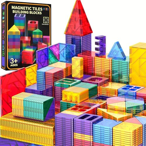 Suebah 160P Einfarbige Magnetische Bausteine,Magnetbausteine Magnetspielzeug,Sensorische Bausteine Geburtstags Spielzeug für Kleinkinder,Konstruktionsspielzeug für Jungen und Mädchen ab 3 Jahren