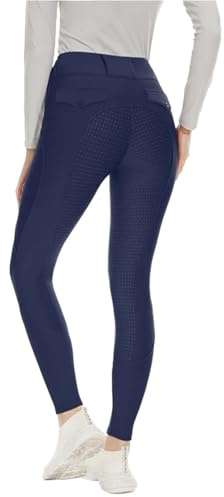 CGUOHU Termiska ridbyxor tjocka ridbyxor kvinnor full silikon ridbyxor kvinnliga sport hästkläder tävling tights, Mörkblått, M